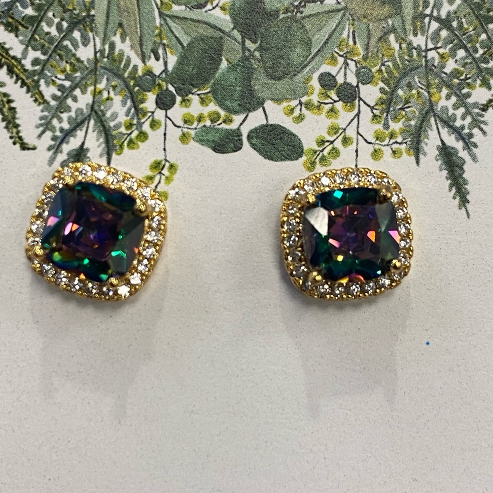Mystic topaz crystal earrings stud